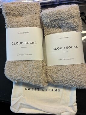 Sweet Dreams Cloud Socks - Beige Ultra-Soft Lounge Socks